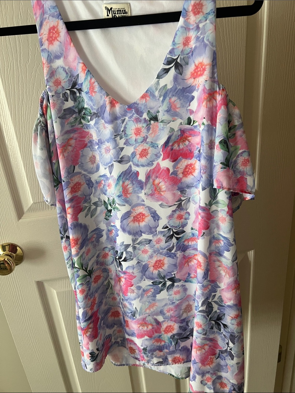 Show Me Your MuMu Floral Cold-Shoulder Dress in White, Pink & Lavender